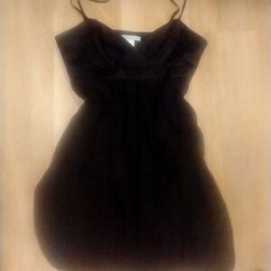 Sexy mini Black silk babydoll‎ dress